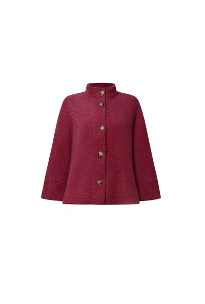 James Lakeland Women's Red Burgundy Batwing Jacket In Pink
