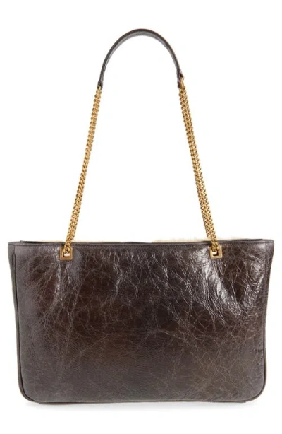 Valentino Viva Superstar Small Shearling Shopping Shoulder Bag In Brown