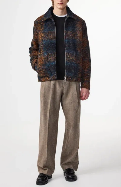 Nn07 Collared Jacket With Textured Fabric And Pockets In Brown