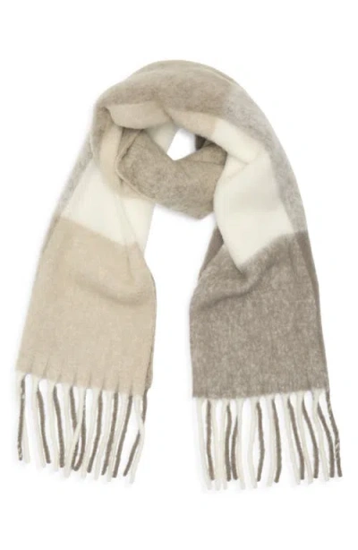 Nordstrom Colorblock Wool & Alpaca Blend Fringe Scarf In Multi