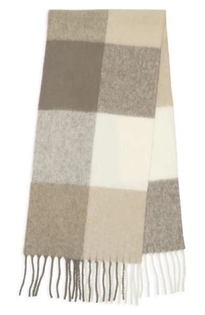 Nordstrom Colorblock Wool & Alpaca Blend Fringe Scarf In Multi