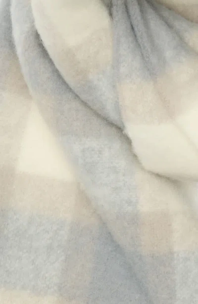 Nordstrom Plaid Wool & Alpaca Blend Fringe Scarf In Gray