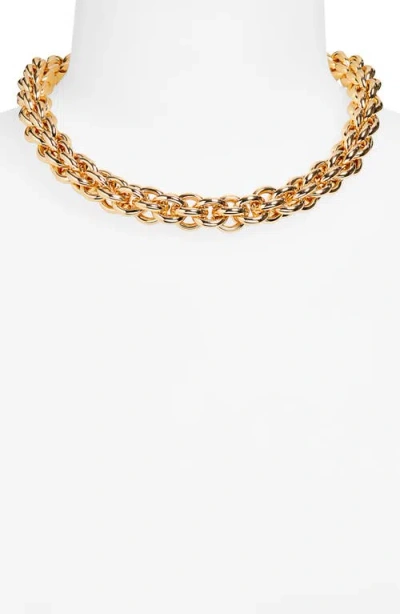 Open Edit Interlocking Link Collar Necklace In Gold