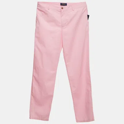 Pre-owned Polo Ralph Lauren Boys Pink Logo Embroidered Cotton Trousers 20 Yrs