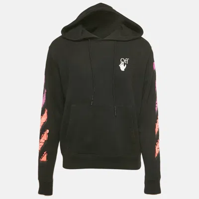 Pre-owned Off-white Black Arrow Print Cotton Hoodie L