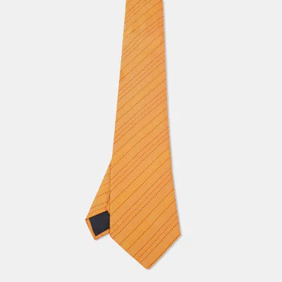 Pre-owned Hermes Hermès Yellow Patterned Silk Tie