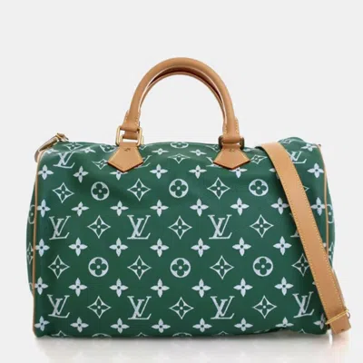 Pre-owned Louis Vuitton Autres Cuirs Monogram Speedy P9 Bandouliere 40 In Green