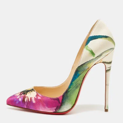 Pre-owned Christian Louboutin Multicolor Fabric Pigalle Pumps Size 36