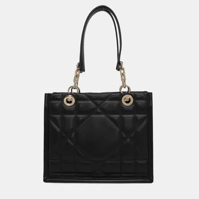 Pre-owned Dior Christian  Black Leather Archi Cannage Essential Tote