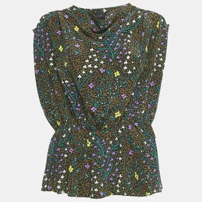 Pre-owned Joseph Black Silk Lionel Tellis Floral Top M