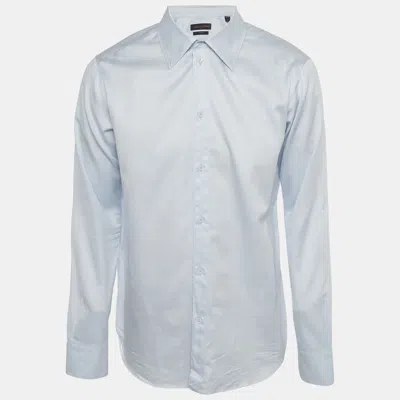 Pre-owned Louis Vuitton Blue Striped Cotton Long Sleeve Shirt L