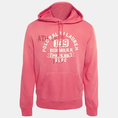 Pre-owned Polo Ralph Lauren Red Printed Cotton Hoodie M In Pink