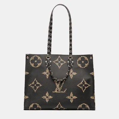 Pre-owned Louis Vuitton Black Monogram Giant Jungle Onthego Gm
