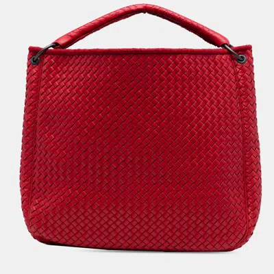 Pre-owned Bottega Veneta Red Nappa Intrecciato Tote
