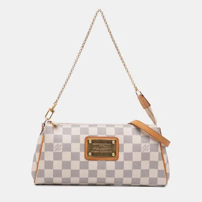 Pre-owned Louis Vuitton White Damier Azur Eva