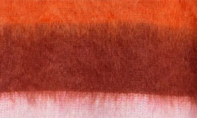 Waste Yarn Project Nils Brushed Stripe One Of A Kind Raglan Sleeve Sweater In Burgundy