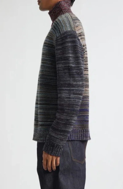 Waste Yarn Project Carol Space Dye One Of A Kind Turtleneck Sweater In Multi