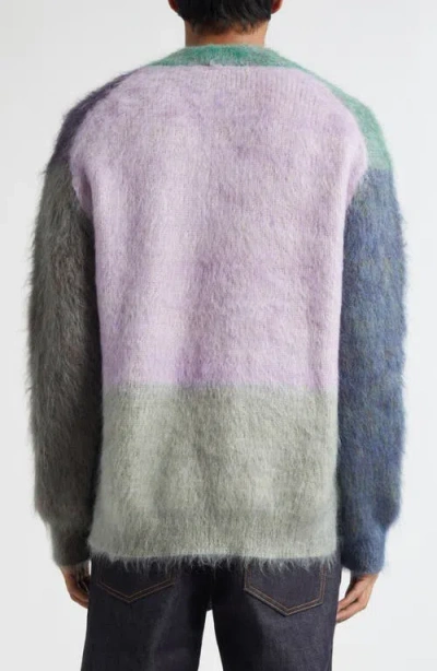 Waste Yarn Project Patti Colorblock Brushed One Of A Kind Cardigan In Multi