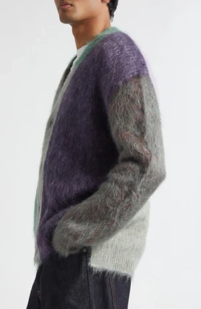 Waste Yarn Project Patti Colorblock Brushed One Of A Kind Cardigan In Multi