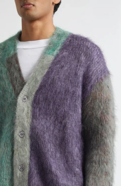 Waste Yarn Project Patti Colorblock Brushed One Of A Kind Cardigan In Multi