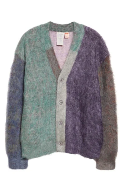 Waste Yarn Project Patti Colorblock Brushed One Of A Kind Cardigan In Multi