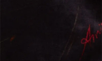 Amiri Floral Velveteen Camp Shirt In Black