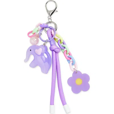 Cara Kids' Purple Elephant Bag Charm In Purple