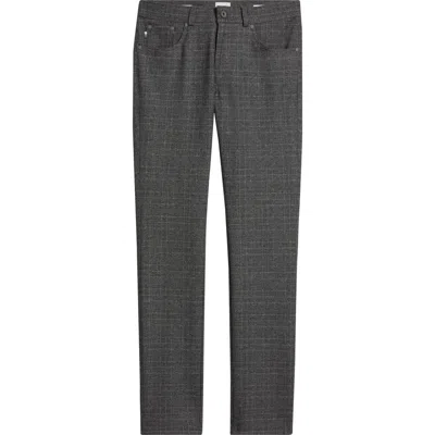Brax Chuck Hi Flex Plaid Modern Fit Five-pocket Pants In Gray