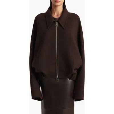 Khaite Odin Oversized Double-face Wool Jacket In Brown