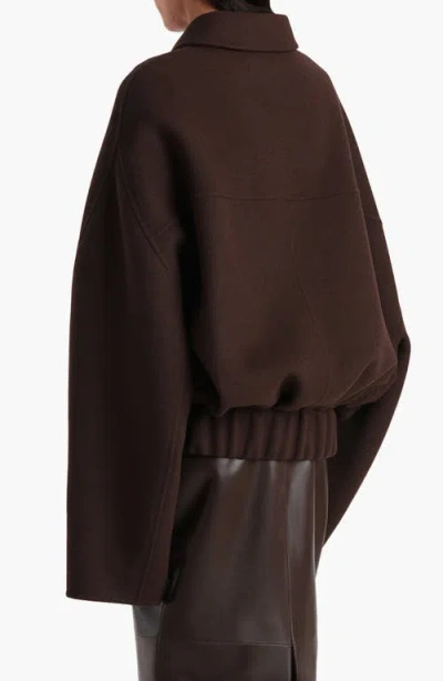 Khaite Odin Oversized Double-face Wool Jacket In Brown