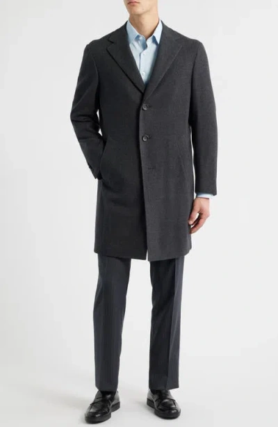Canali Kei Trim Fit Wool Coat In Gray