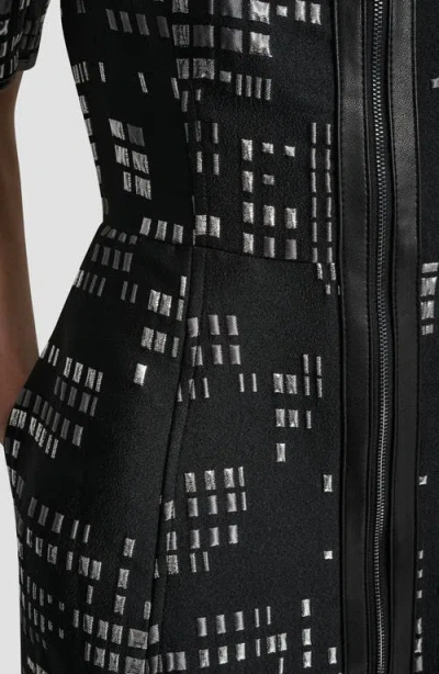 Dkny Women's Abstract Print Zip Front Mini Dress In Multi