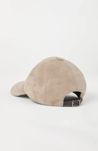 Brunello Cucinelli Suede Beaded-band Baseball Cap In Neutral