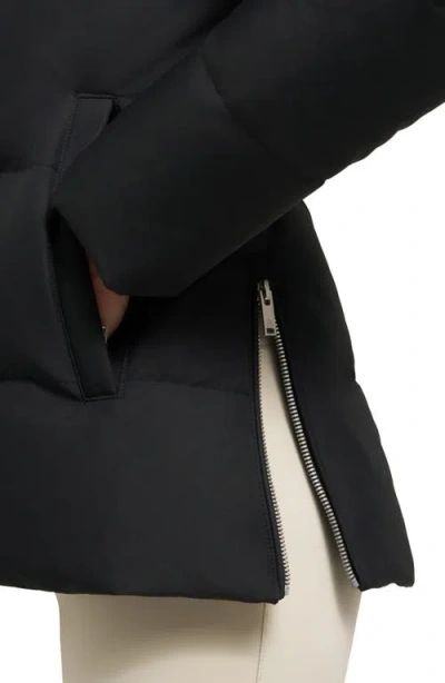 Moose Knuckles Cloud 800 Fill Power Down Puffer Jacket With Removable Genuine Shearling Trim In Animal Print