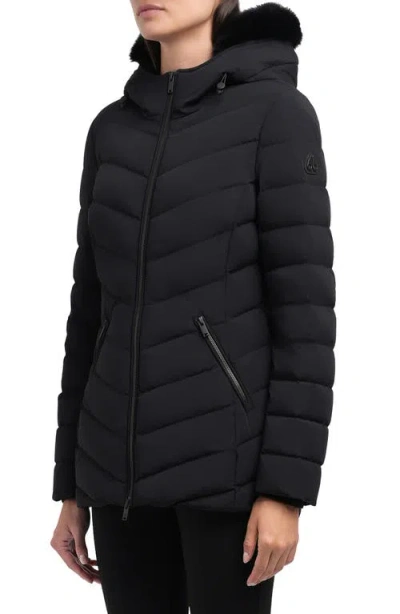 Moose Knuckles Roselawn 5 Water Repellent 800 Fill Power Down Puffer Jacket With Genuine Shearling T In Multi