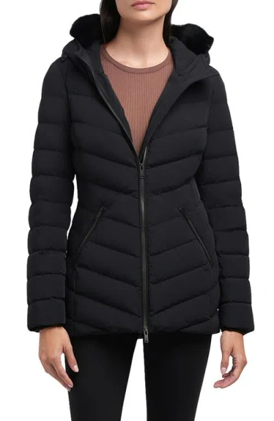 Moose Knuckles Roselawn 5 Water Repellent 800 Fill Power Down Puffer Jacket With Genuine Shearling T In Multi