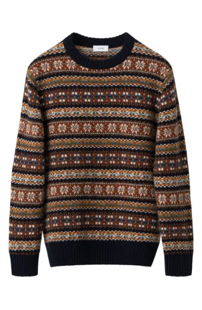 Eton Fair Isle Wool Sweater In Multi