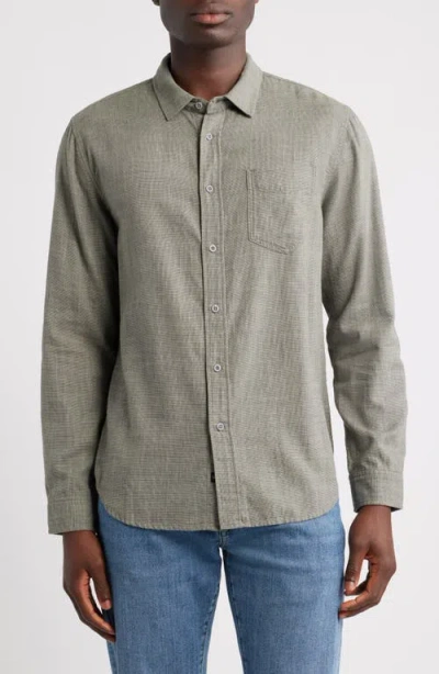 Rails Wyatt Microcheck Cotton Button-up Shirt In Gray