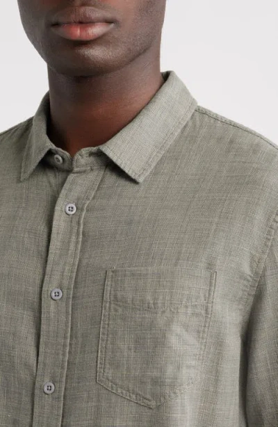 Rails Wyatt Microcheck Cotton Button-up Shirt In Gray