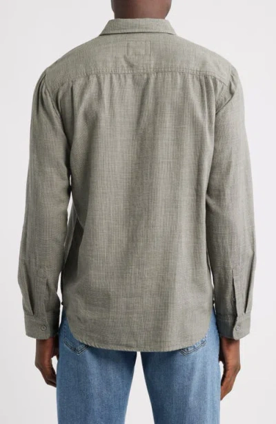 Rails Wyatt Microcheck Cotton Button-up Shirt In Gray