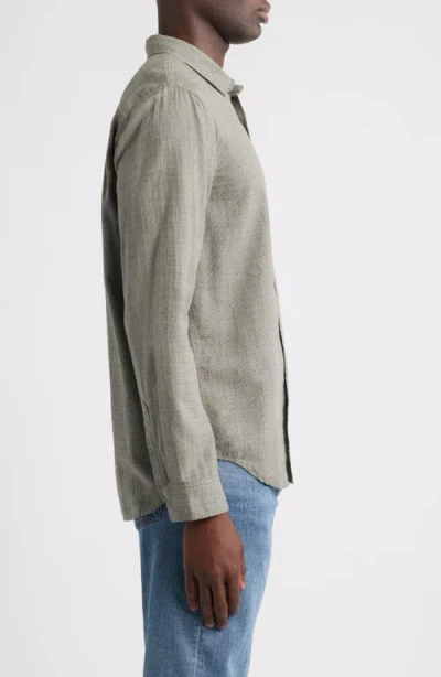 Rails Wyatt Microcheck Cotton Button-up Shirt In Gray