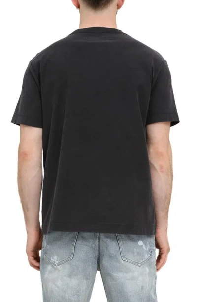 Purple Brand Textured Cotton Jersey Graphic T-shirt In Black