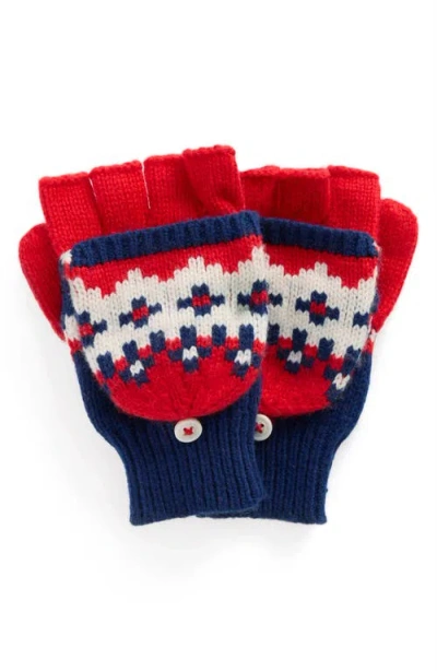 Mini Boden Kids' Fair Isle Wool & Cotton Blend Mittens In Multi