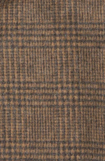 Vince Double Face Glen Plaid Scarf In Brown