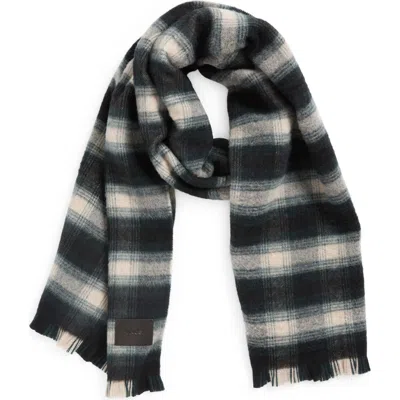 Vince Brushed Double Face Merino Wool Scarf In Black