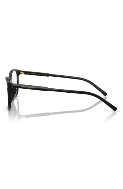 Dolce & Gabbana Dolce&gabbana 52mm Rectangular Optical Glasses In Black