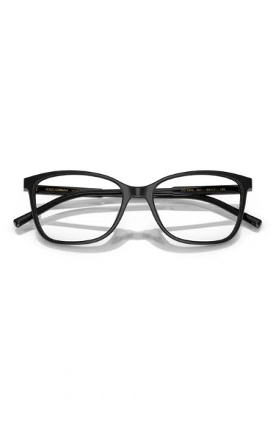 Dolce & Gabbana Dolce&gabbana 52mm Rectangular Optical Glasses In Black