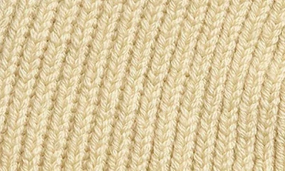 Rag & Bone Blake Logo Patch Wool Blend Rib Beanie In Neutral