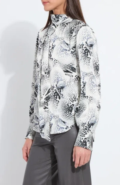 Lyssé Lysse Onyx Embellished Mock Neck Top In Multi