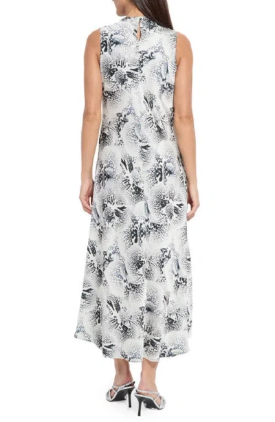 Lyssé Anaya Crystal Hammered Satin Dress In Winter Orchid In White